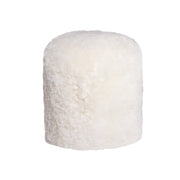 18" X 18" X 16.5" White Short-Hair Sheepskin - Stump Pouf-Ottomans-DECOROLALA