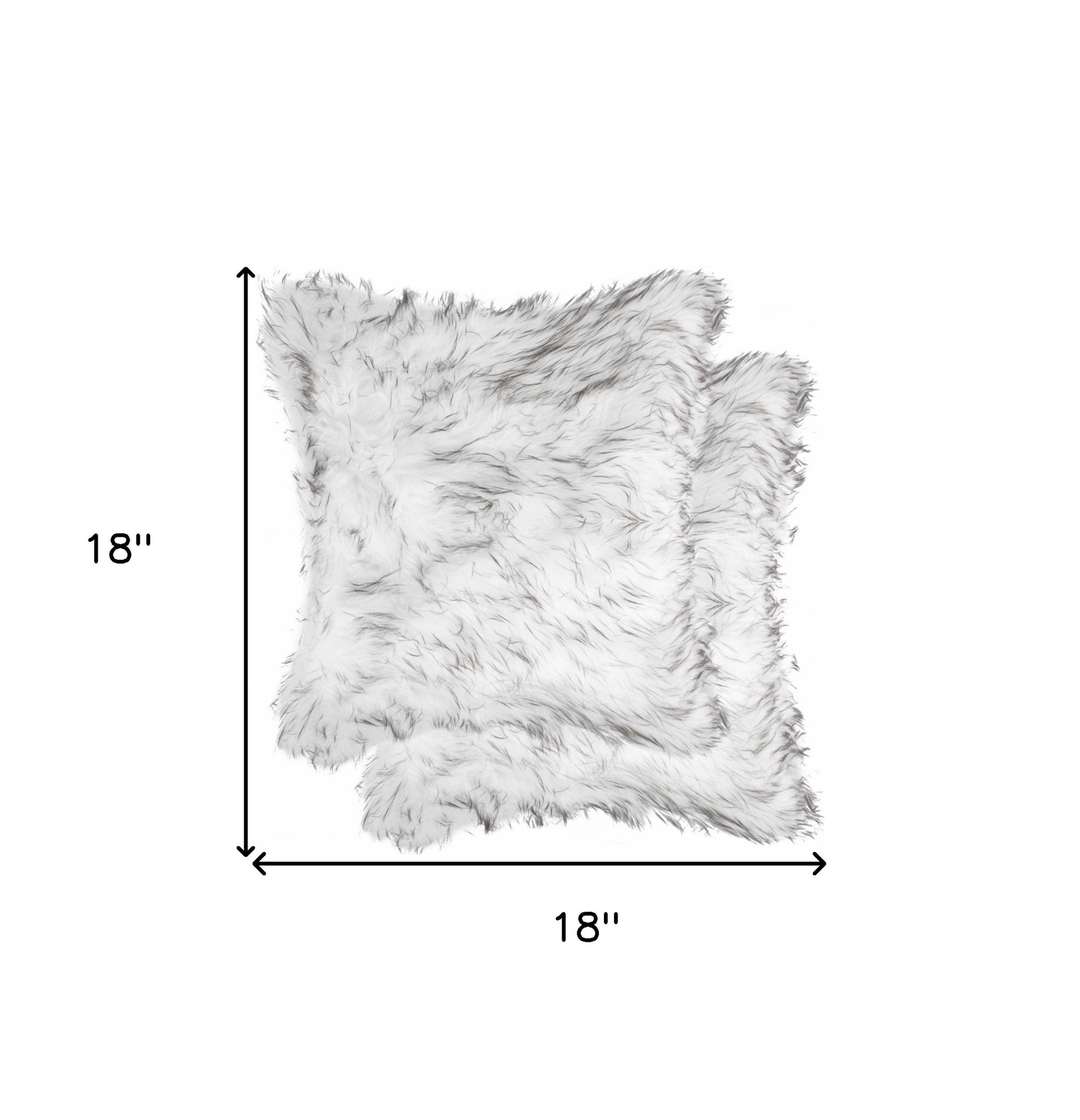 18" X 18" X 5" Gradient Gray Faux Fur 2Pack Pillow-Accent Throw Pillows-DECOROLALA