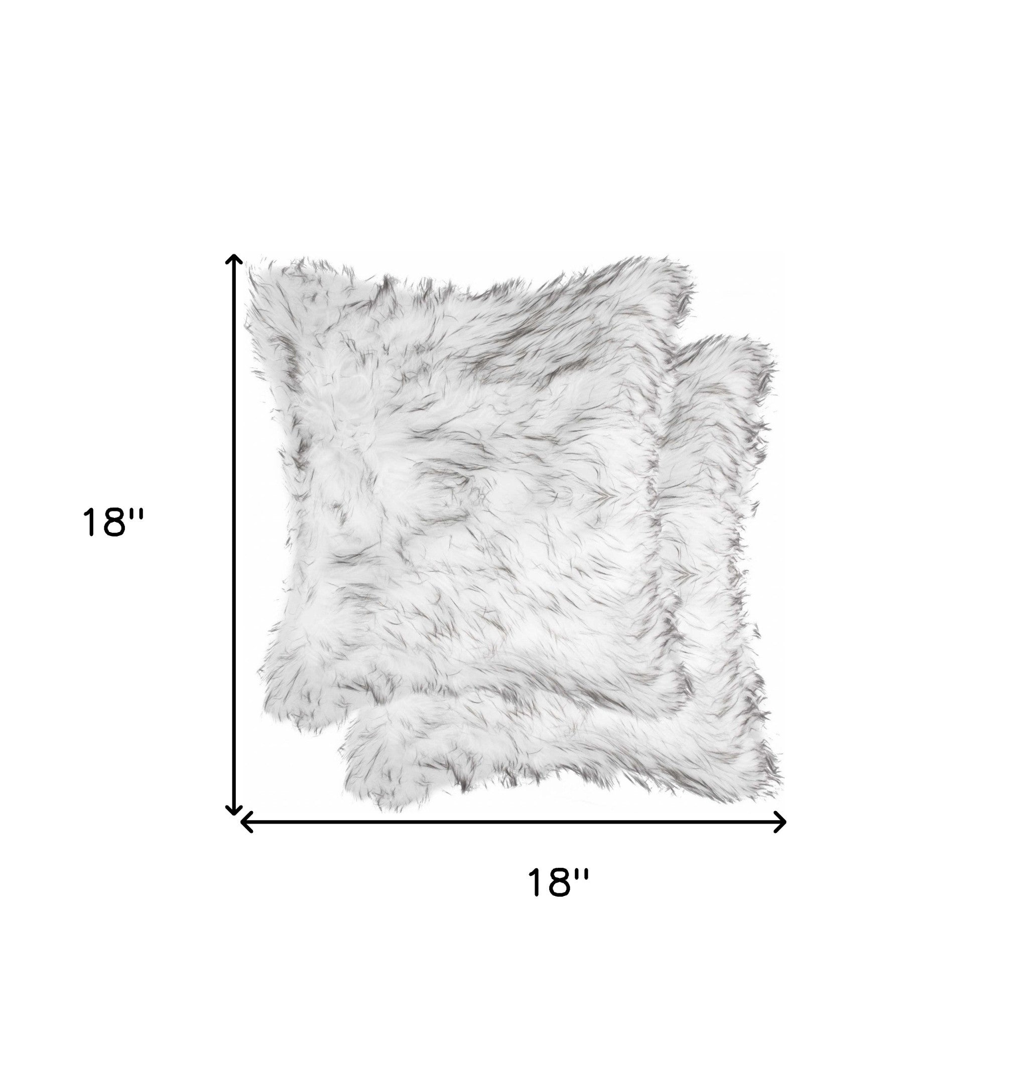 18" X 18" X 5" Gradient Gray Faux Fur 2Pack Pillow-Accent Throw Pillows-DECOROLALA