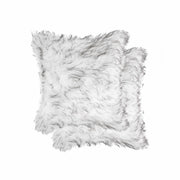 18" X 18" X 5" Gradient Gray Faux Fur 2Pack Pillow-Accent Throw Pillows-DECOROLALA