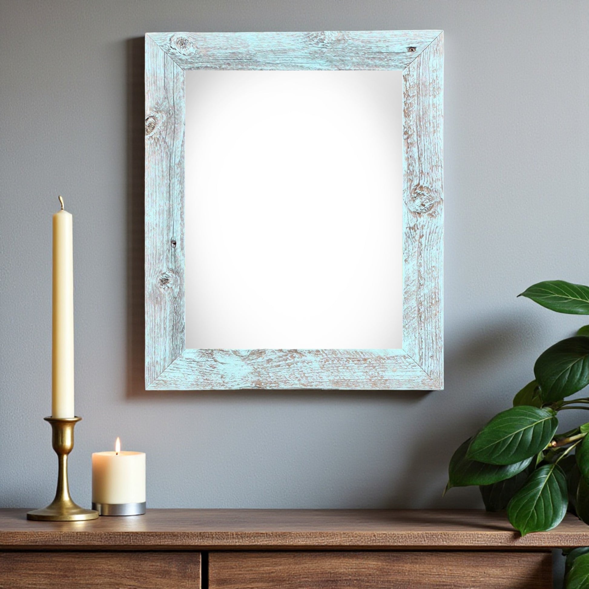 18" x 24" Blue Solid Wood Hanging Picture Frame-Picture Frames-DECOROLALA