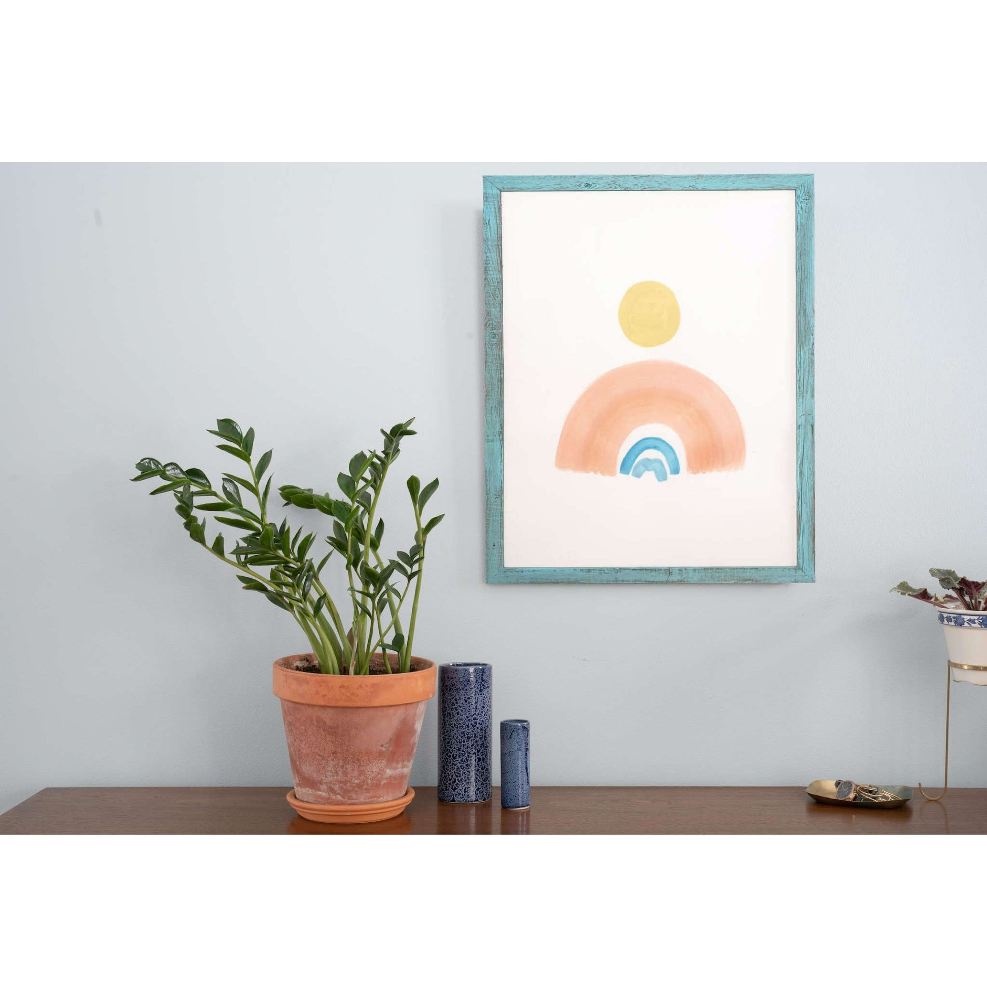 18" x 24" Blue Solid Wood Hanging Picture Frame-Picture Frames-DECOROLALA