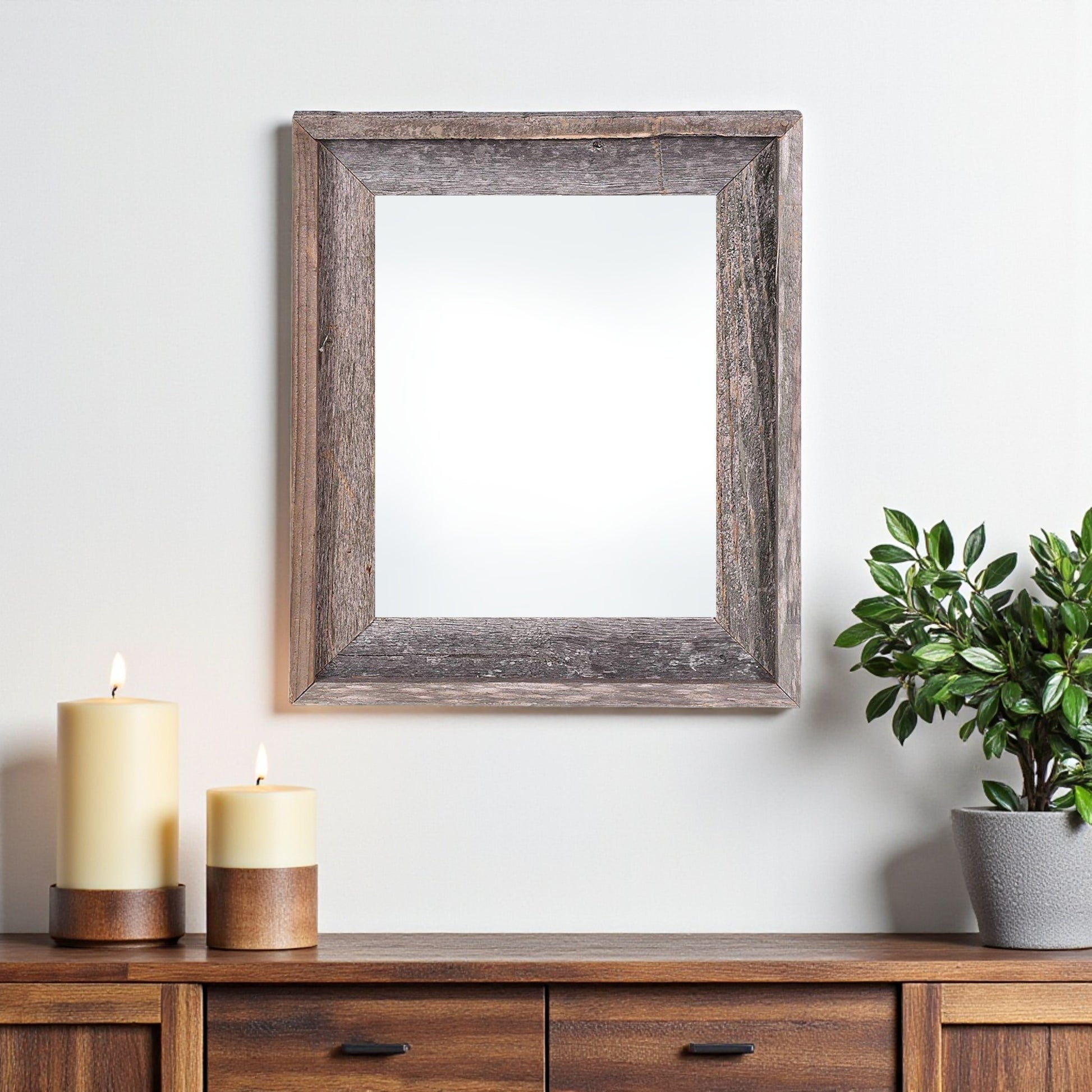 18" x 24" Gray Solid Wood Hanging Picture Frame-Picture Frames-DECOROLALA