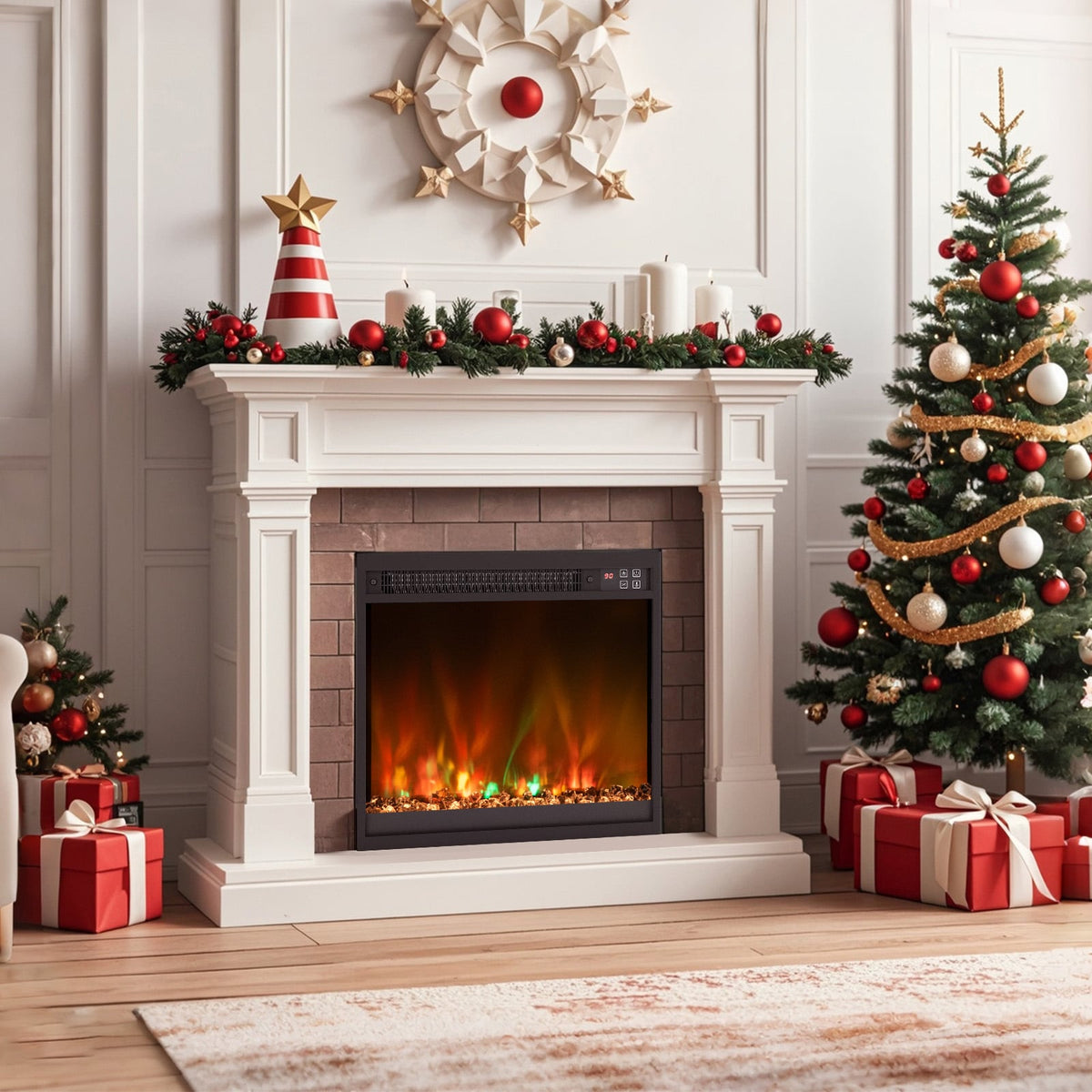 18/23/26 Inch 1500W Electric Fireplace Insert with Remote Control-18 inches-Fireplaces-DECOROLALA