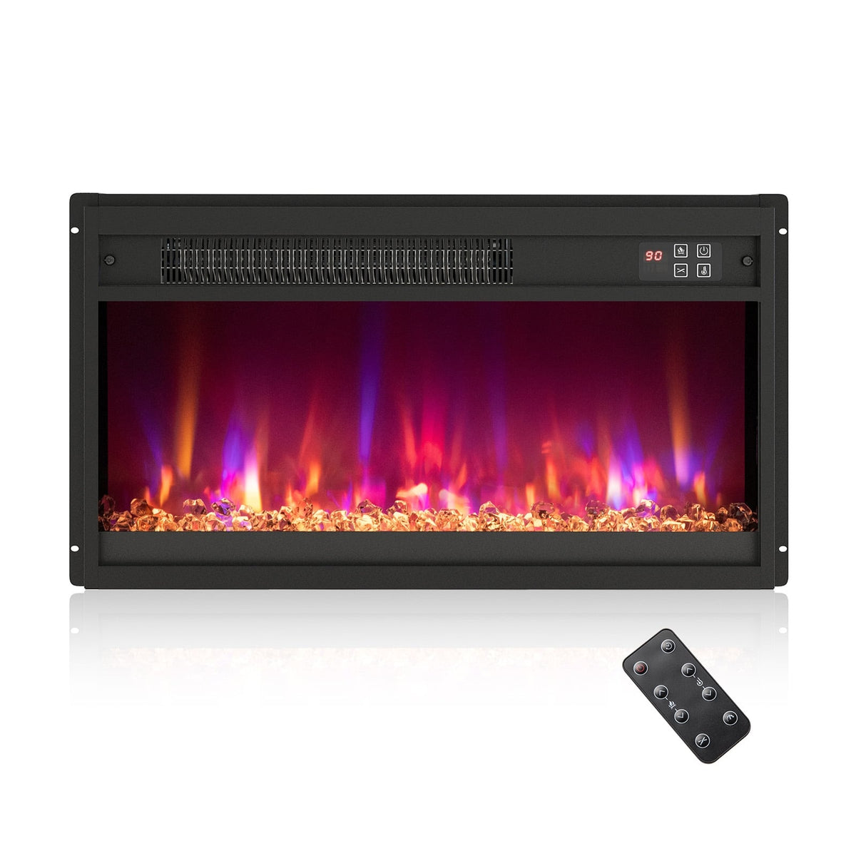 18/23/26 Inch 1500W Electric Fireplace Insert with Remote Control-23 inches-Fireplaces-DECOROLALA