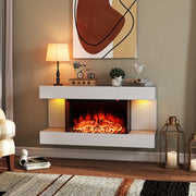 18/36 Inch 3-Sided Wall Mounted Electric Fireplace with 32/50 Inch Wide Floating Mantle-32 Inch-Fireplaces-DECOROLALA
