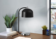 18"H Table Lamp Black Metal with Silver Base-Lighting-DECOROLALA