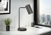 18"H Table Lamp with USB Port - Grey Metal-Lighting-DECOROLALA