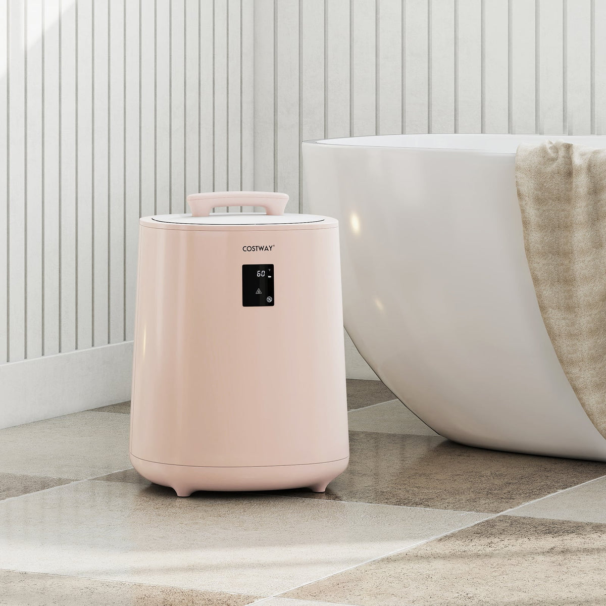 18L Large Towel Warmer Bucket with LED Display - Pink-Dryers-DECOROLALA