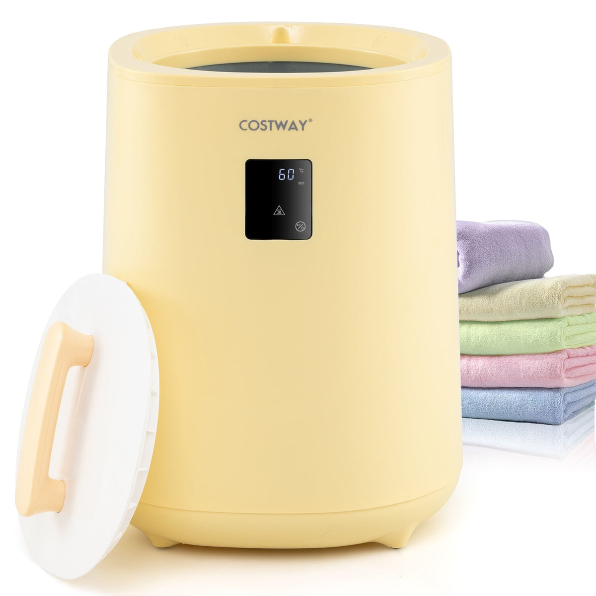 18L Large Towel Warmer Bucket with LED Display - Yellow-Dryers-DECOROLALA