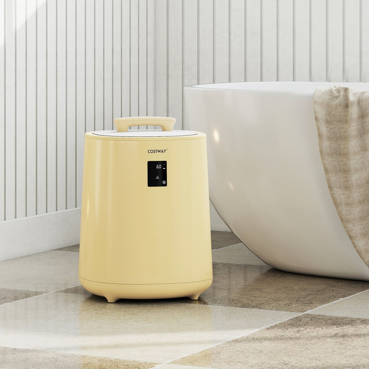 18L Large Towel Warmer Bucket with LED Display - Yellow-Dryers-DECOROLALA