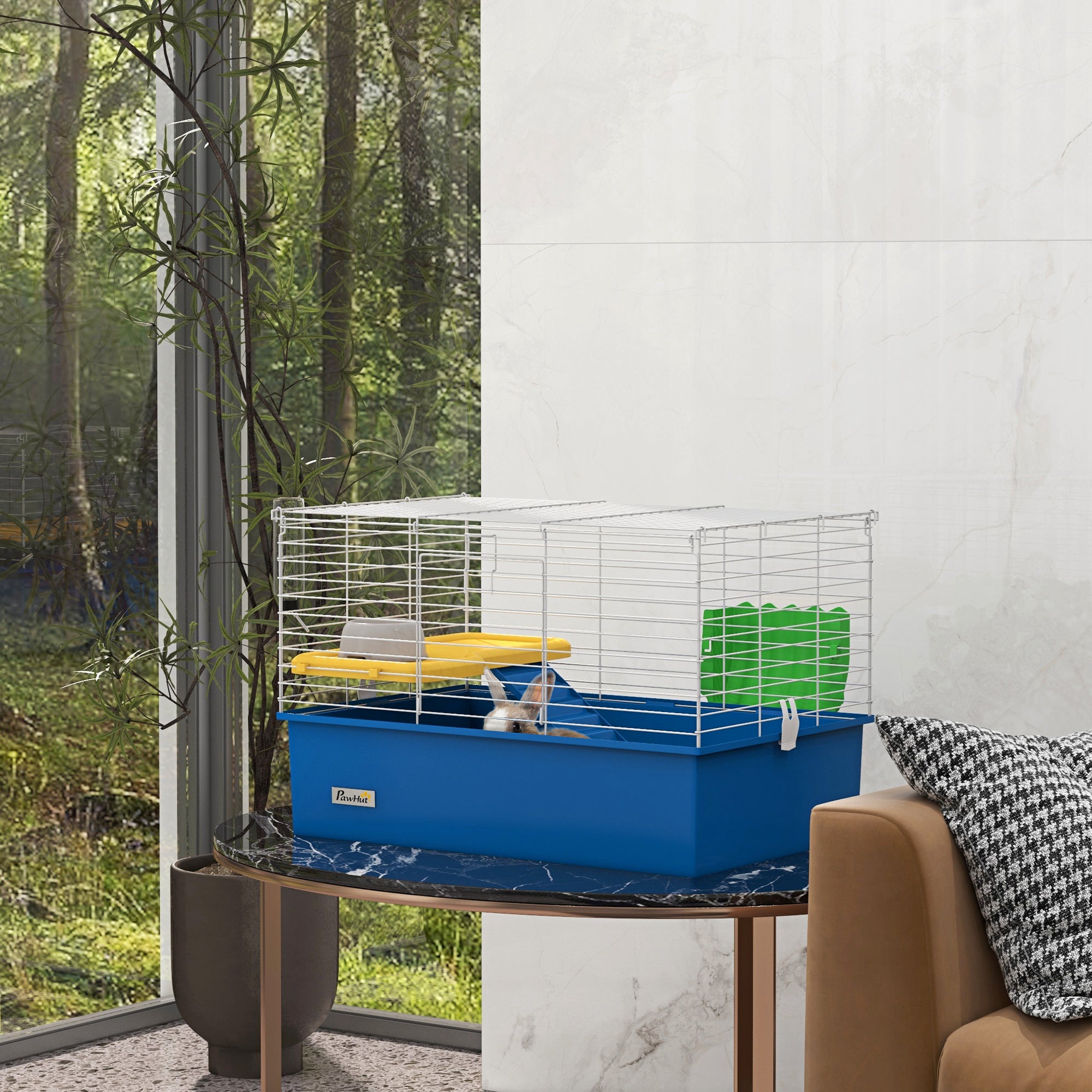 18.5" Small Animal Cage with Ramp and Accessories - Blue-Small Animals-DECOROLALA