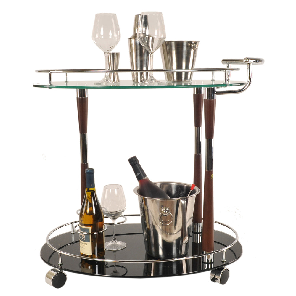 18.75" X 29.75" X 27.375" Chrome Serving Trolley-Kitchen Carts-Islands-DECOROLALA