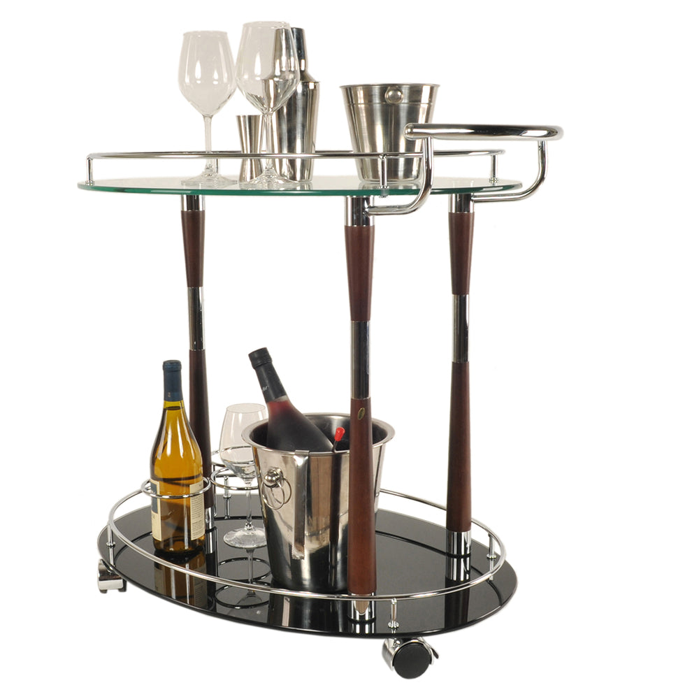 18.75" X 29.75" X 27.375" Chrome Serving Trolley-Kitchen Carts-Islands-DECOROLALA