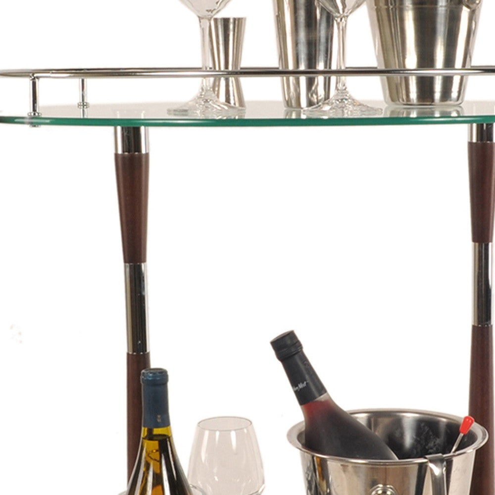 18.75" X 29.75" X 27.375" Chrome Serving Trolley-Kitchen Carts-Islands-DECOROLALA