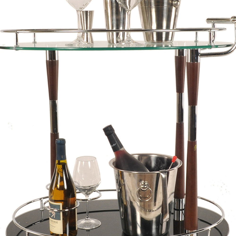 18.75" X 29.75" X 27.375" Chrome Serving Trolley-Kitchen Carts-Islands-DECOROLALA