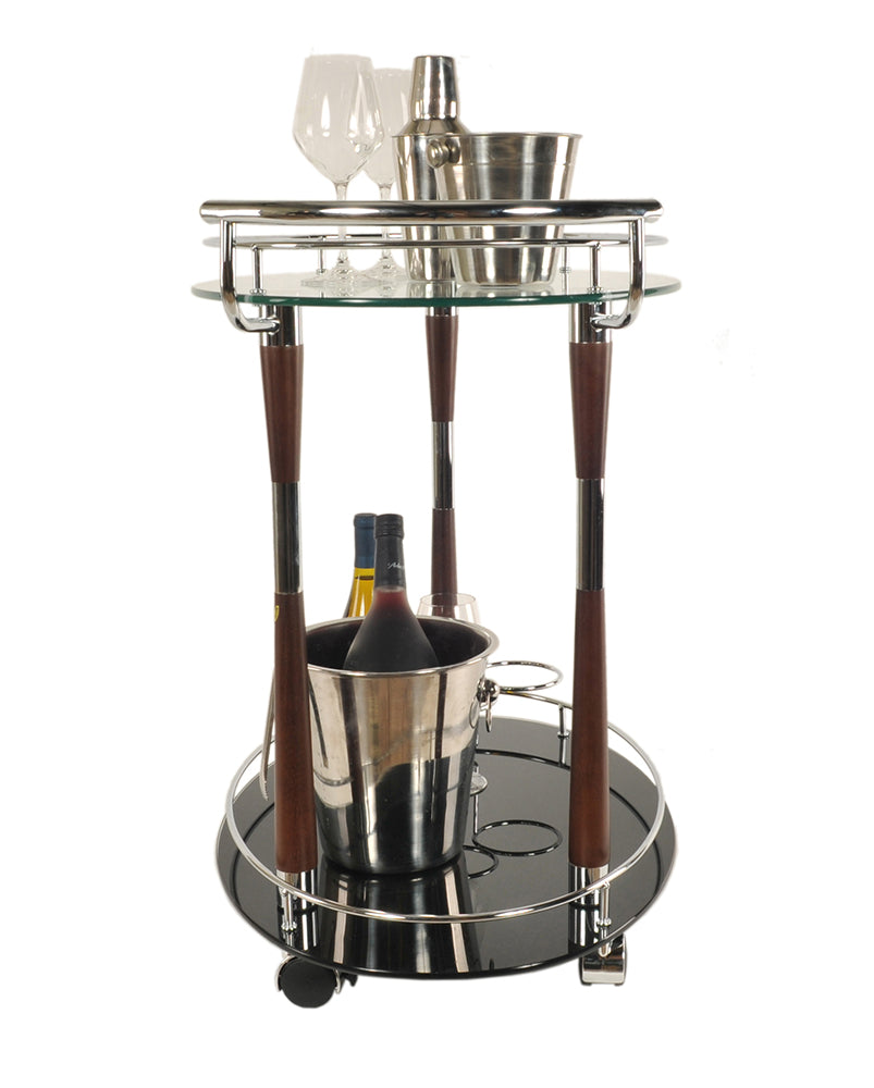 18.75" X 29.75" X 27.375" Chrome Serving Trolley-Kitchen Carts-Islands-DECOROLALA