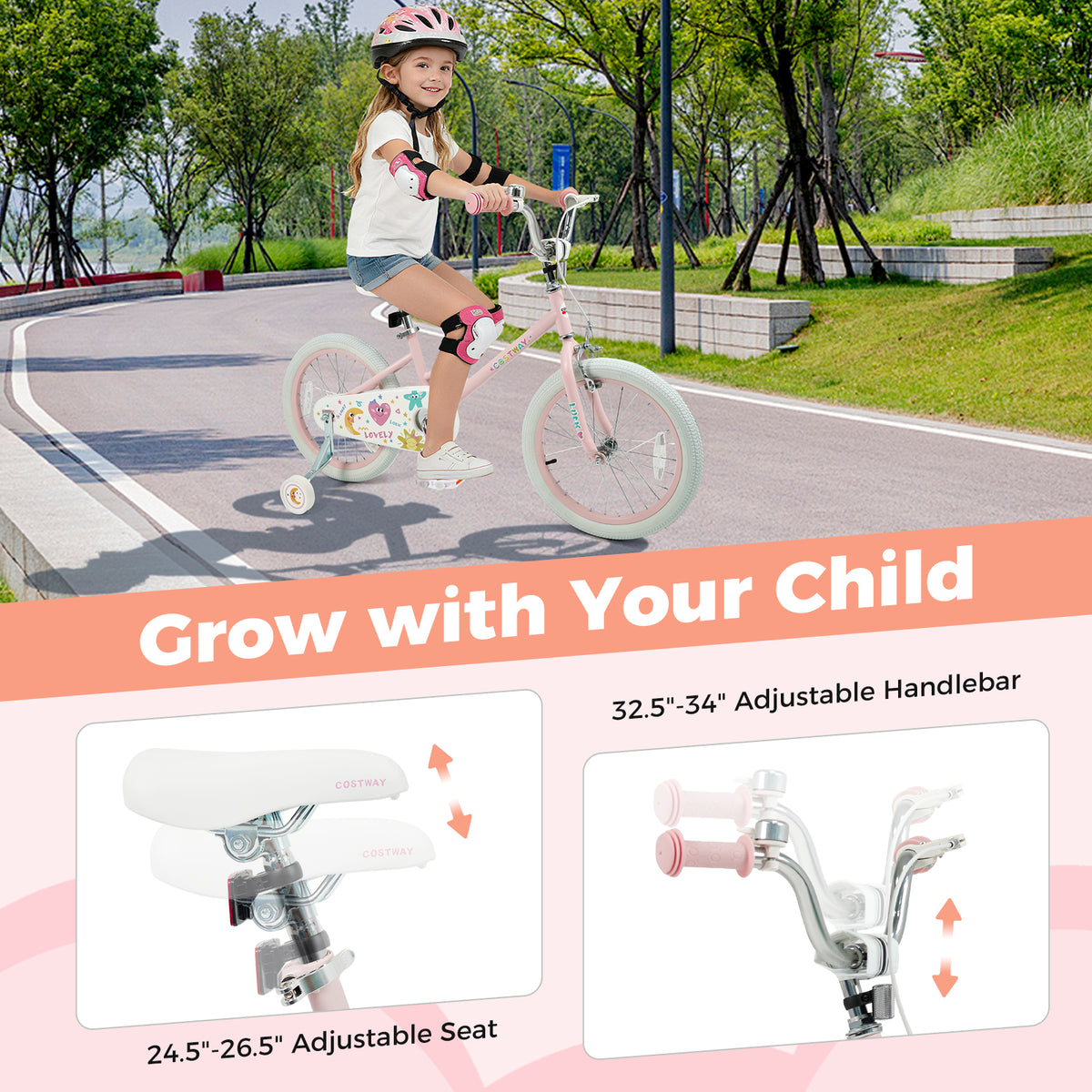 Vélo pour enfants réglable pour enfants de 3 à 8 ans - Étoiles et Lune
