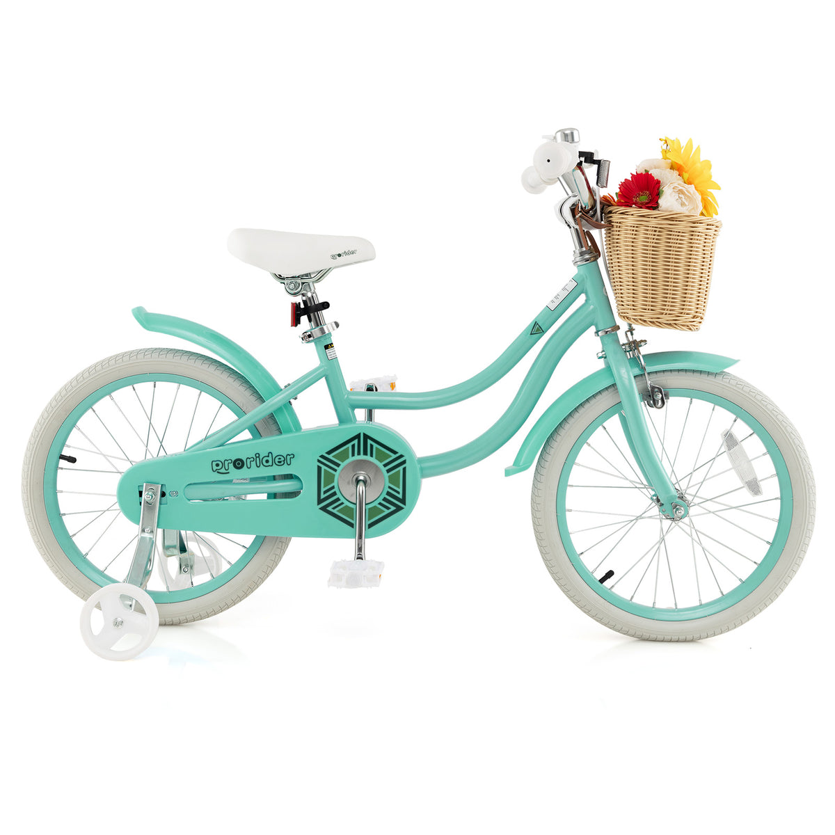 Kids Bike with Training Wheels and Adjustable Handlebar Seat
