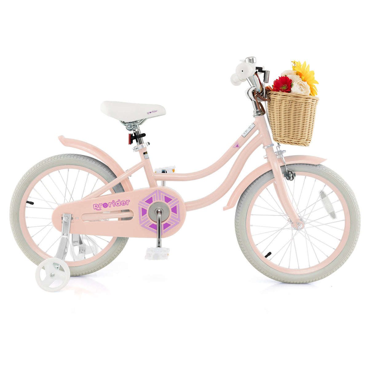Kids Bike with Training Wheels and Adjustable Handlebar Seat