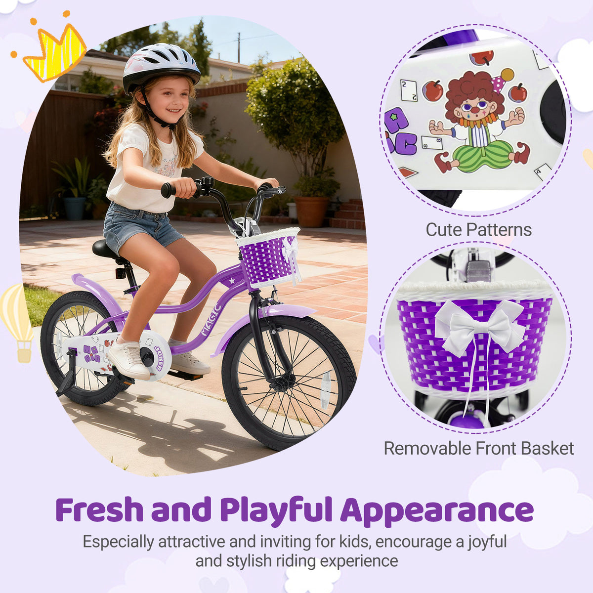Kids Bike with Training Wheels for Aged 3-4 Years Old - Magic