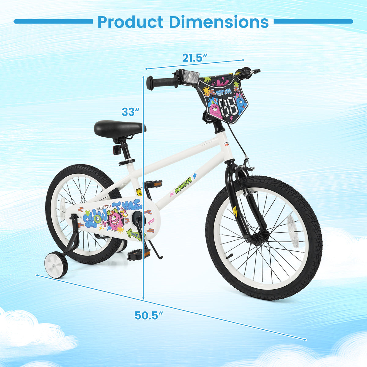 Vélo pour enfant avec petites roues pour 3-4 ans - Street Art Time