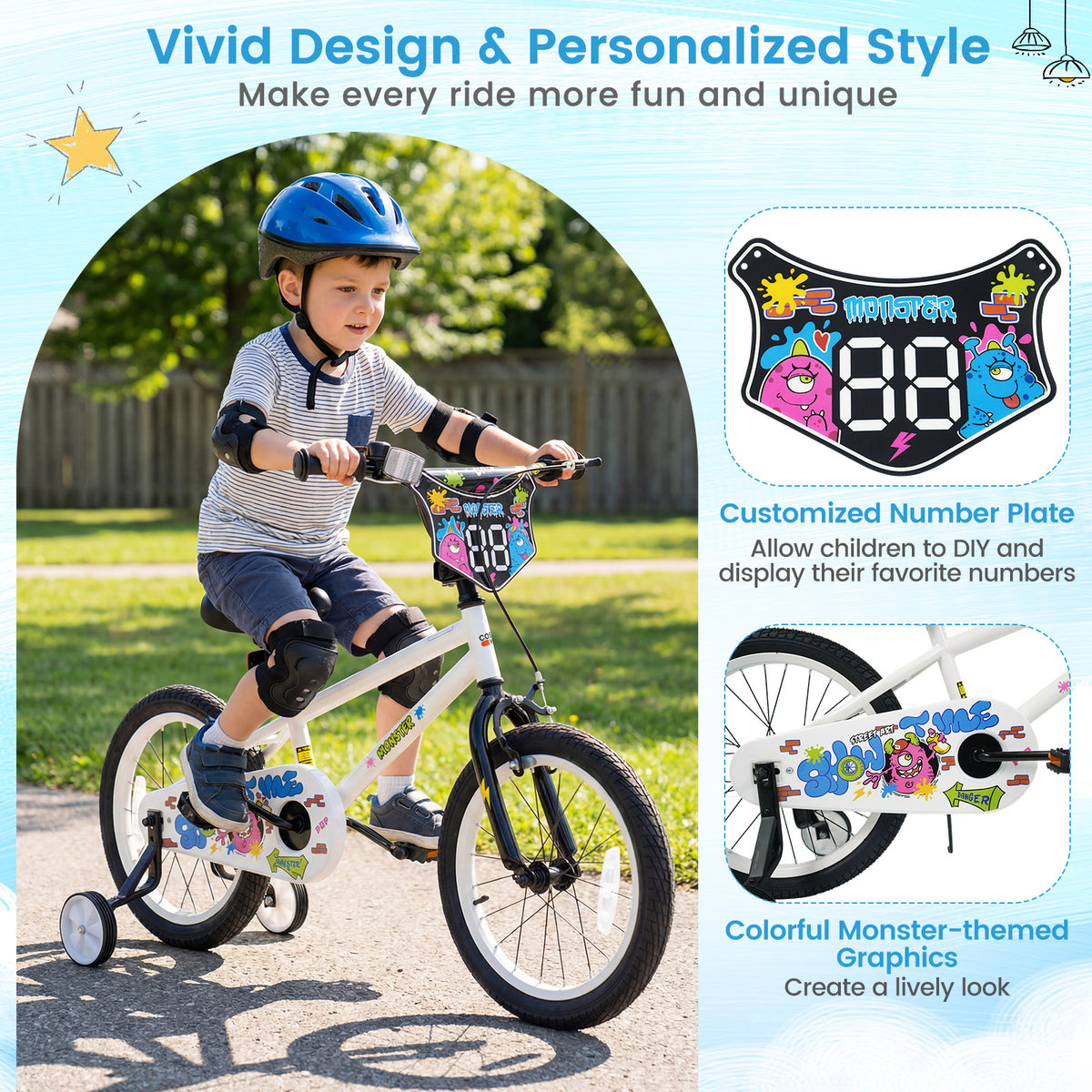 Vélo pour enfant avec petites roues pour 3-4 ans - Street Art Time