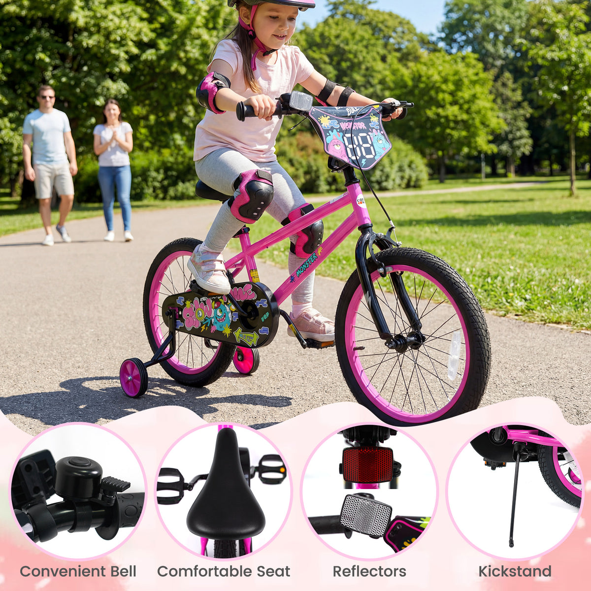 Kids Bike with Training Wheels for Ages 3-4 Years Old - Street Art Time