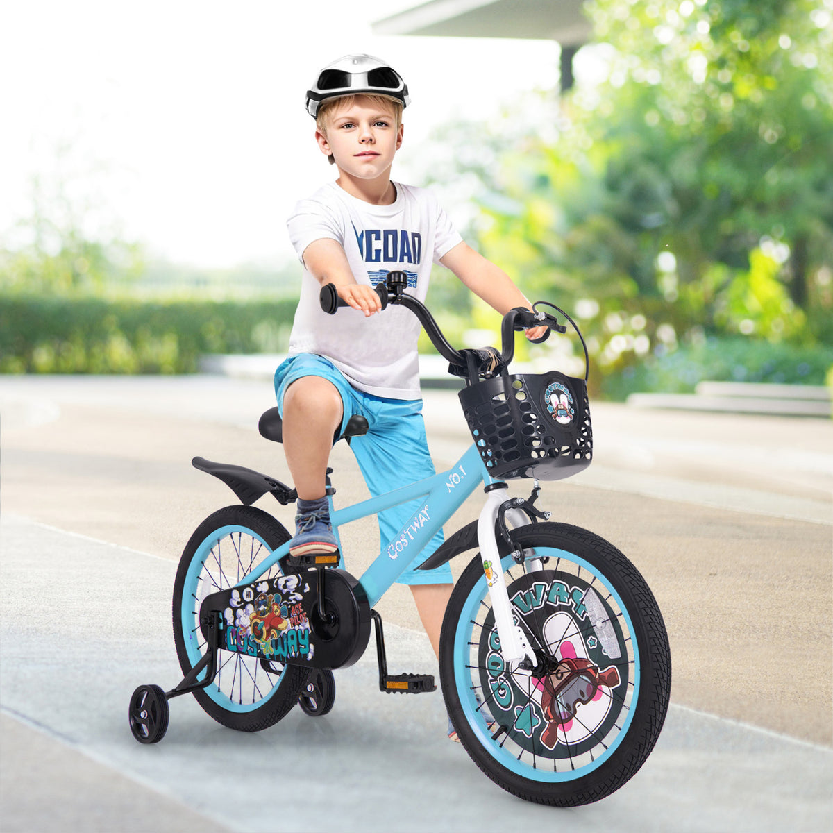 Kids Bike with Adjustable Handlebar and Saddle for 4-8 Years Old