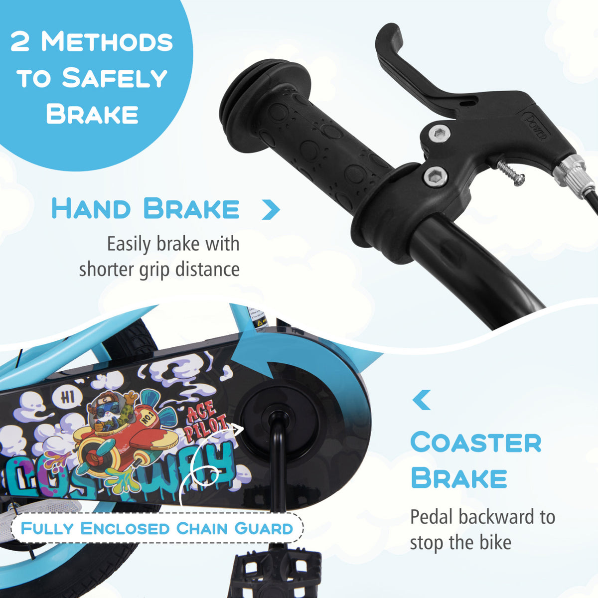 Kids Bike with Adjustable Handlebar and Saddle for 4-8 Years Old