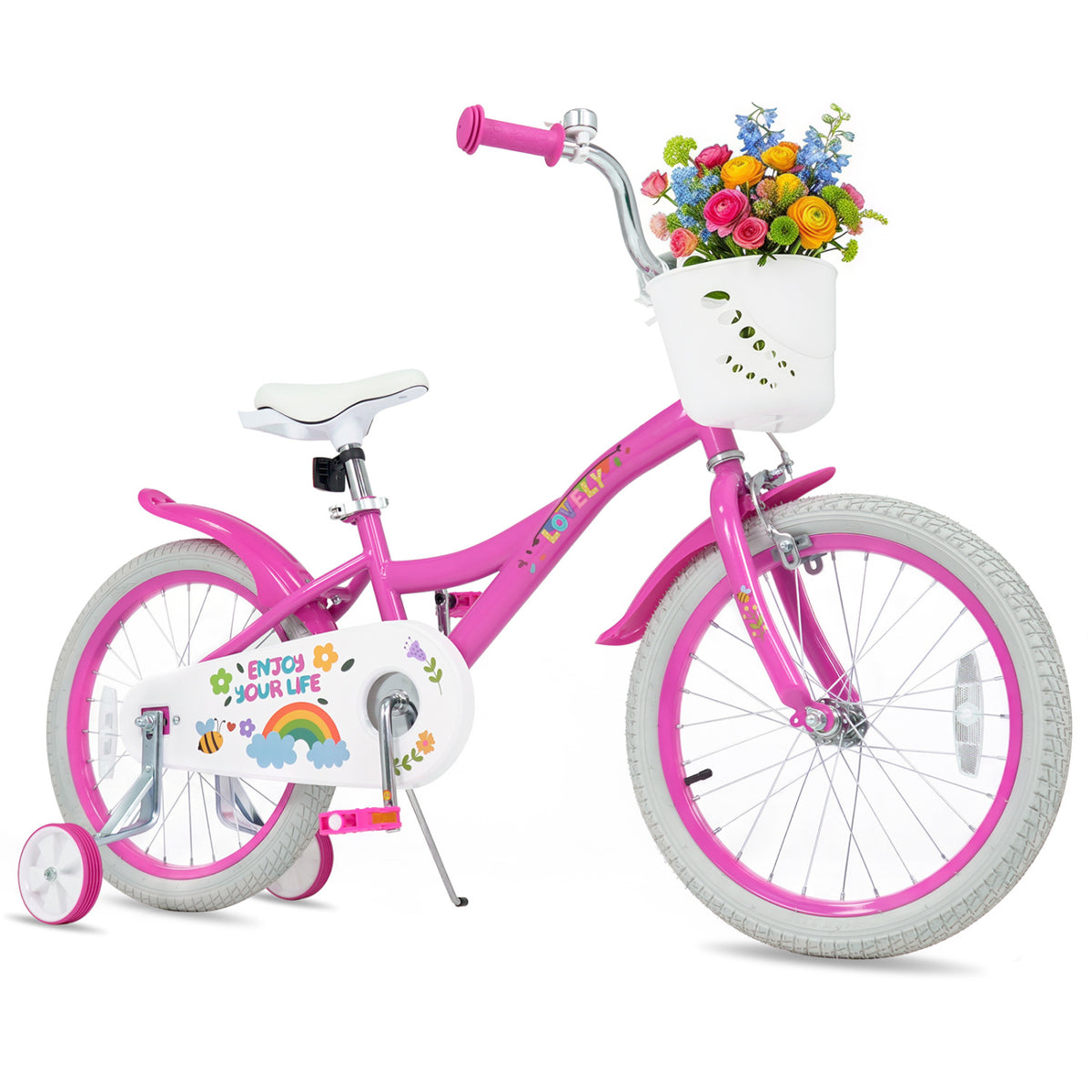 Girls Bike for 3-4 Years Old with Basket - Spring Party
