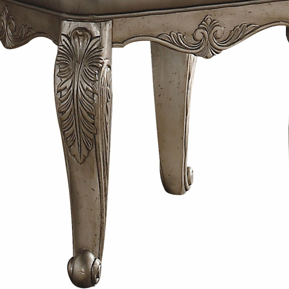 19" Antique Silver Solid Wood Backless Bar Chair-Bar Chairs-DECOROLALA