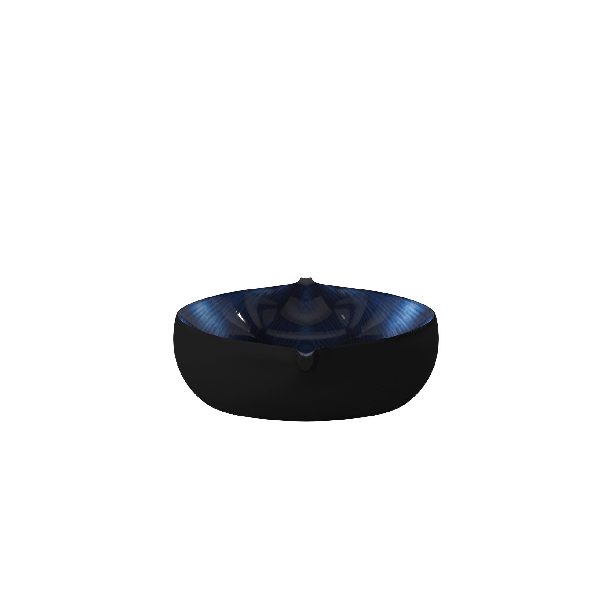 19" Black And Blue Solid Wood Novelty Centerpiece Bowl-Serving Bowls-DECOROLALA