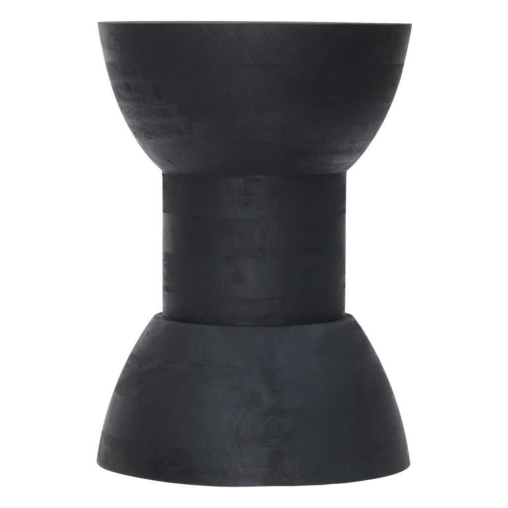 19" Black Solid Wood Backless Bar Chair-Bar Chairs-DECOROLALA