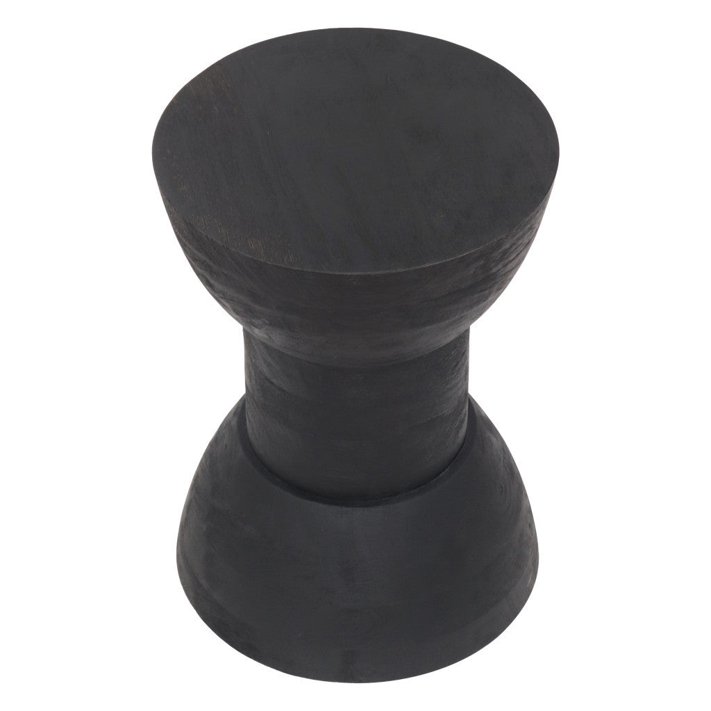 19" Black Solid Wood Backless Bar Chair-Bar Chairs-DECOROLALA