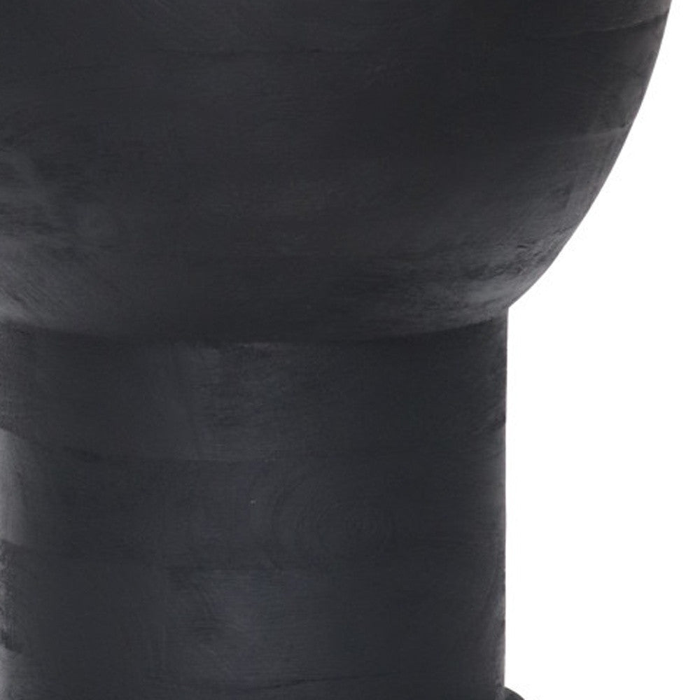 19" Black Solid Wood Backless Bar Chair-Bar Chairs-DECOROLALA