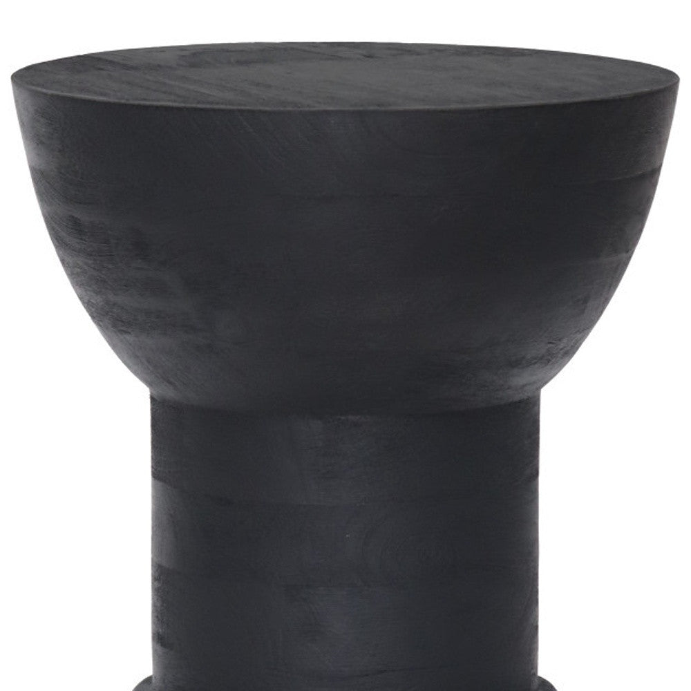 19" Black Solid Wood Backless Bar Chair-Bar Chairs-DECOROLALA