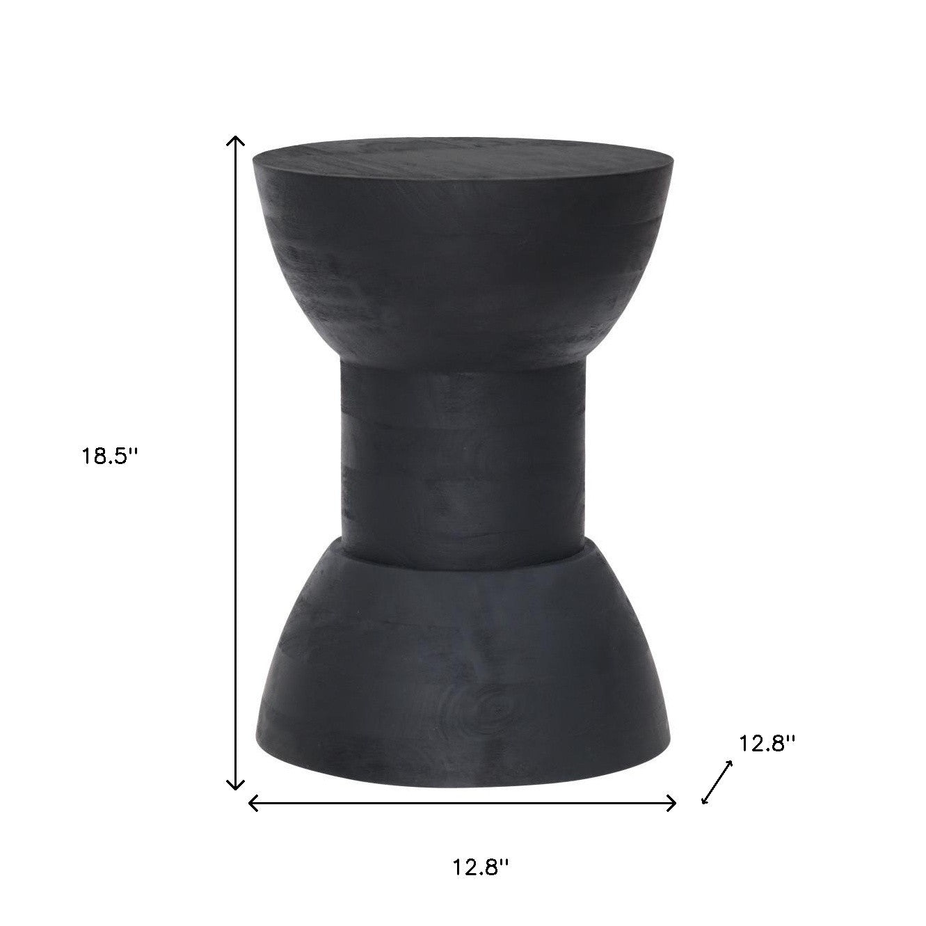 19" Black Solid Wood Backless Bar Chair-Bar Chairs-DECOROLALA