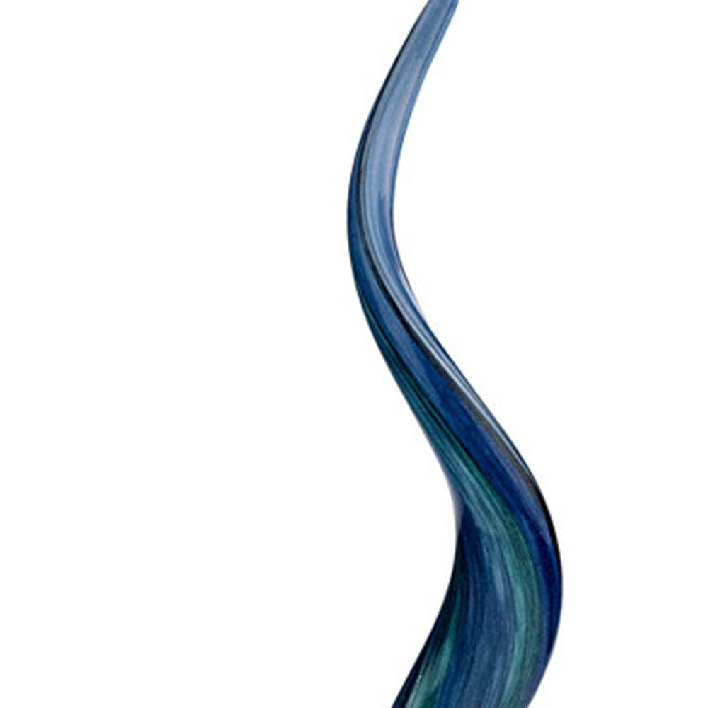 19" Blue and Green Murano Glass Modern Abstract Tabletop Sculpture-Sculptures-DECOROLALA