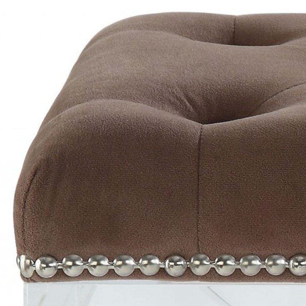 19" Brown Acrylic Backless Bar Chair-Bar Chairs-DECOROLALA