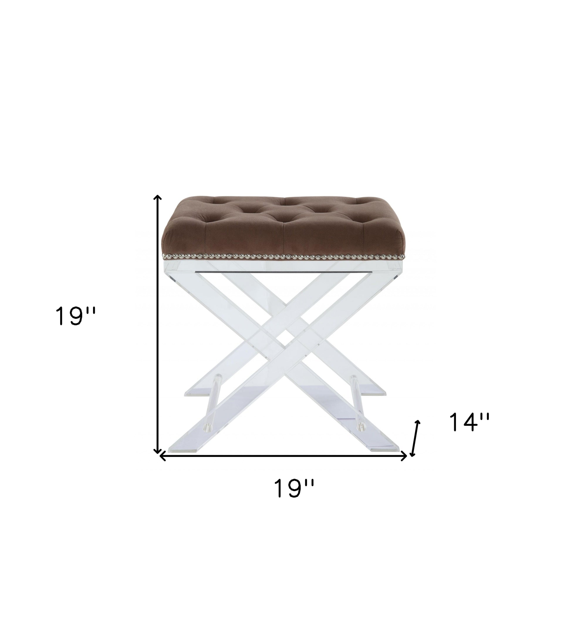 19" Brown Acrylic Backless Bar Chair-Bar Chairs-DECOROLALA