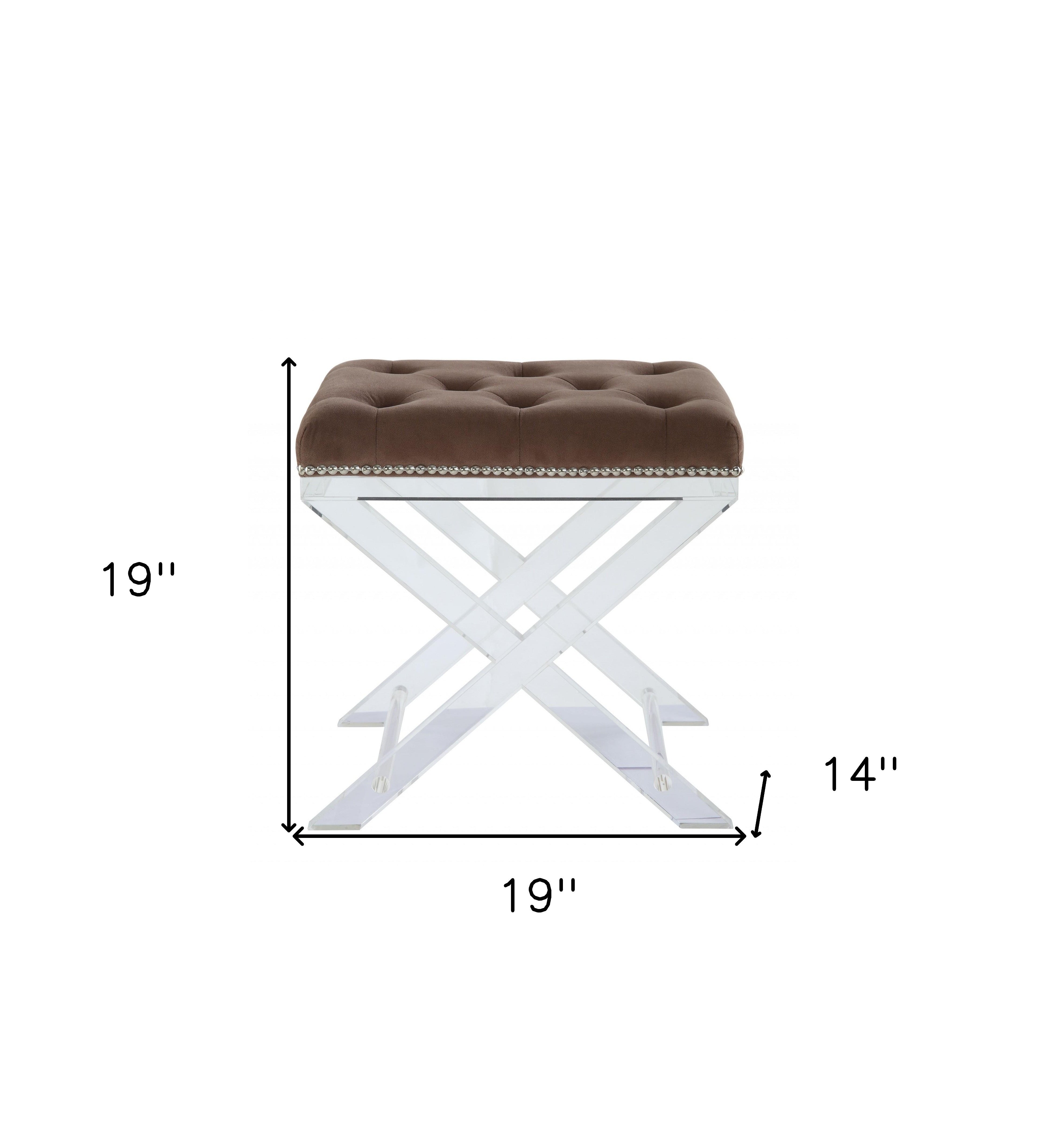 19" Brown Acrylic Backless Bar Chair-Bar Chairs-DECOROLALA