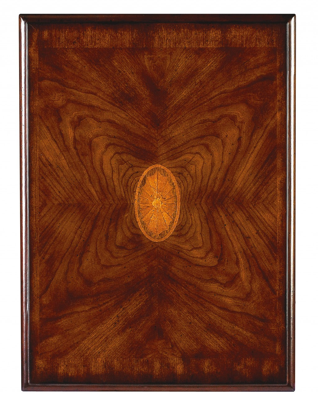 19" Brown and Dark Brown Wood Oval Coffee Table With Drawer-Coffee Tables-DECOROLALA