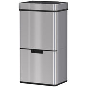 19 Gallon 3-Compartment Sensor Trash Can - Stainless Steel-DECOROLALA