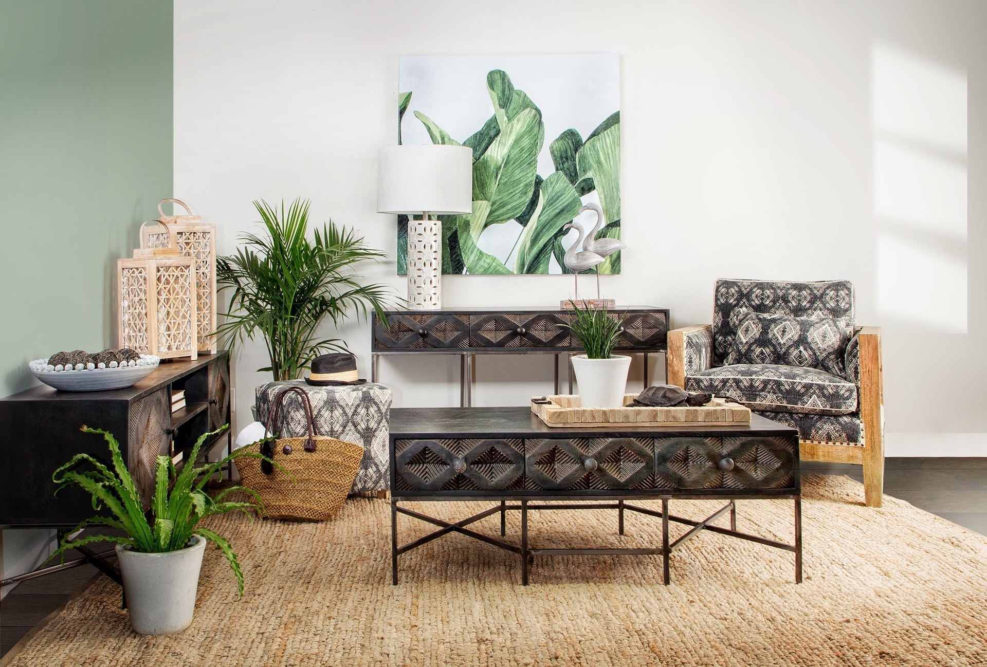 19" Gray Cotton and Brown Cube Ottoman-Ottomans-DECOROLALA