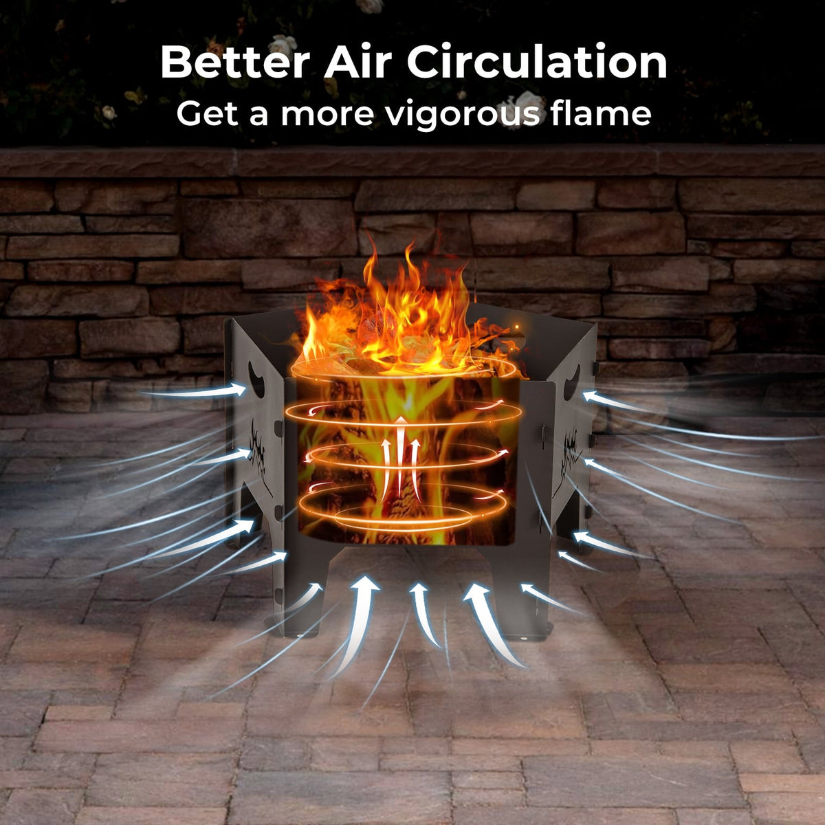 19 Inches Collapsible Portable Plug Fire Pit with Storage Bag-Fire Pits-DECOROLALA