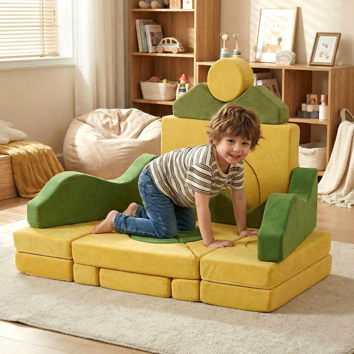 19 Pieces Modular Kids Play Couch for Inspiring Creativity-Kids Chairs-DECOROLALA