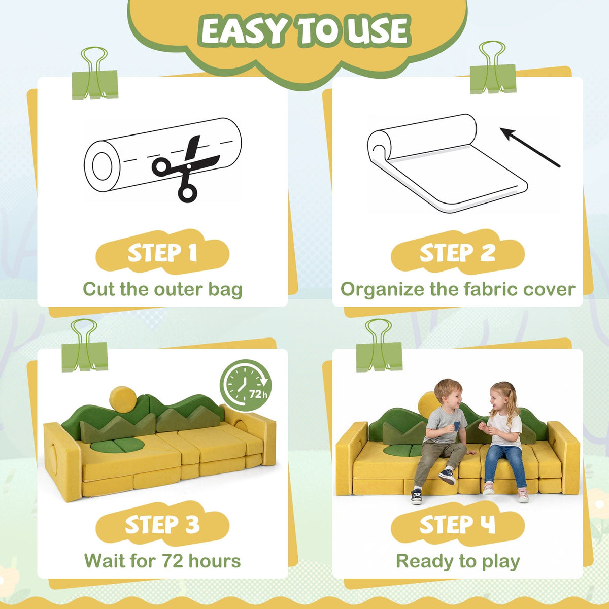 19 Pieces Modular Kids Play Couch for Inspiring Creativity-Kids Chairs-DECOROLALA