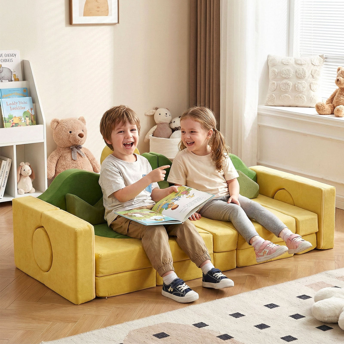 19 Pieces Modular Kids Play Couch for Inspiring Creativity-Kids Chairs-DECOROLALA