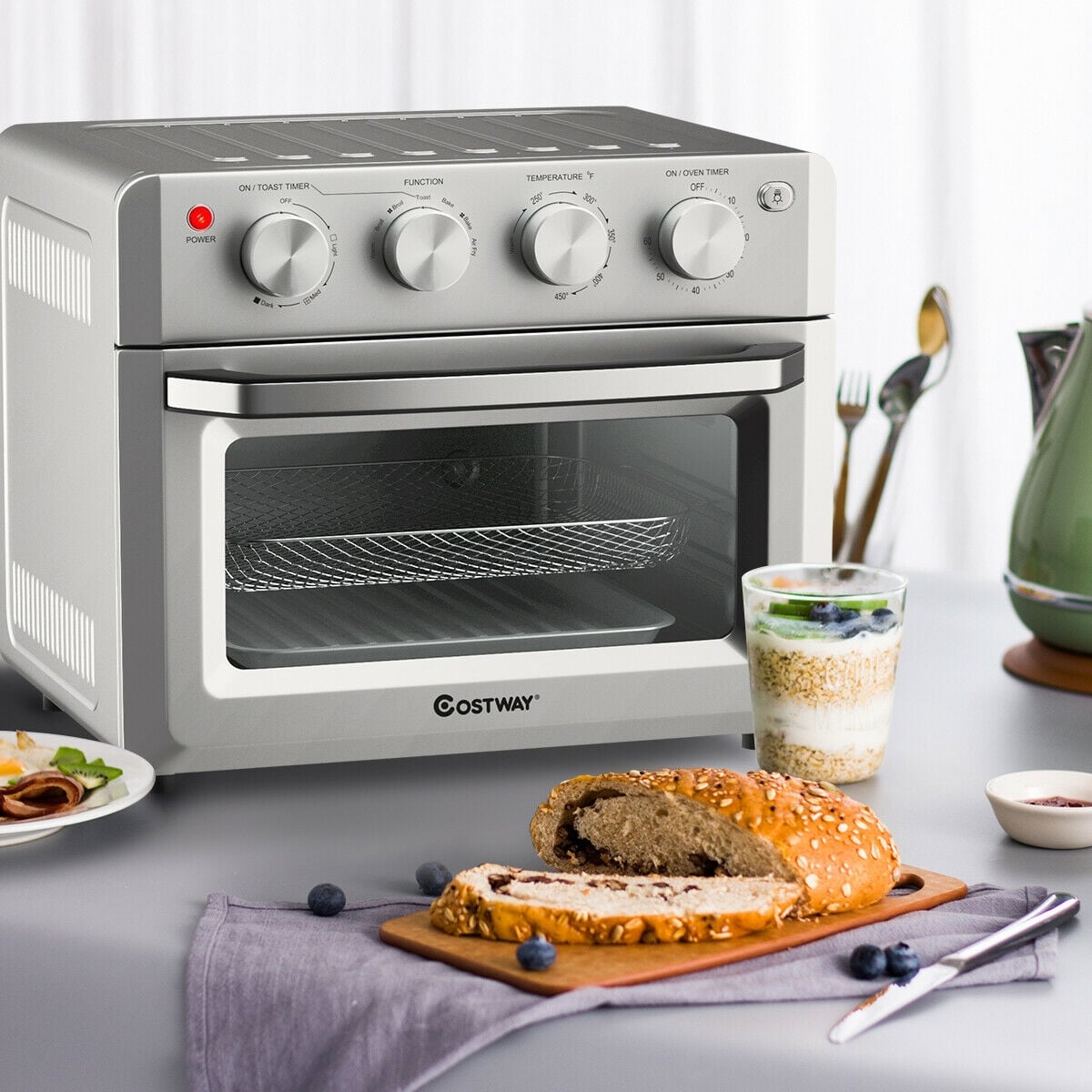 19 Qt Dehydrate Convection Air Fryer Toaster Oven with 5 Accessories-Toaster Ovens-DECOROLALA